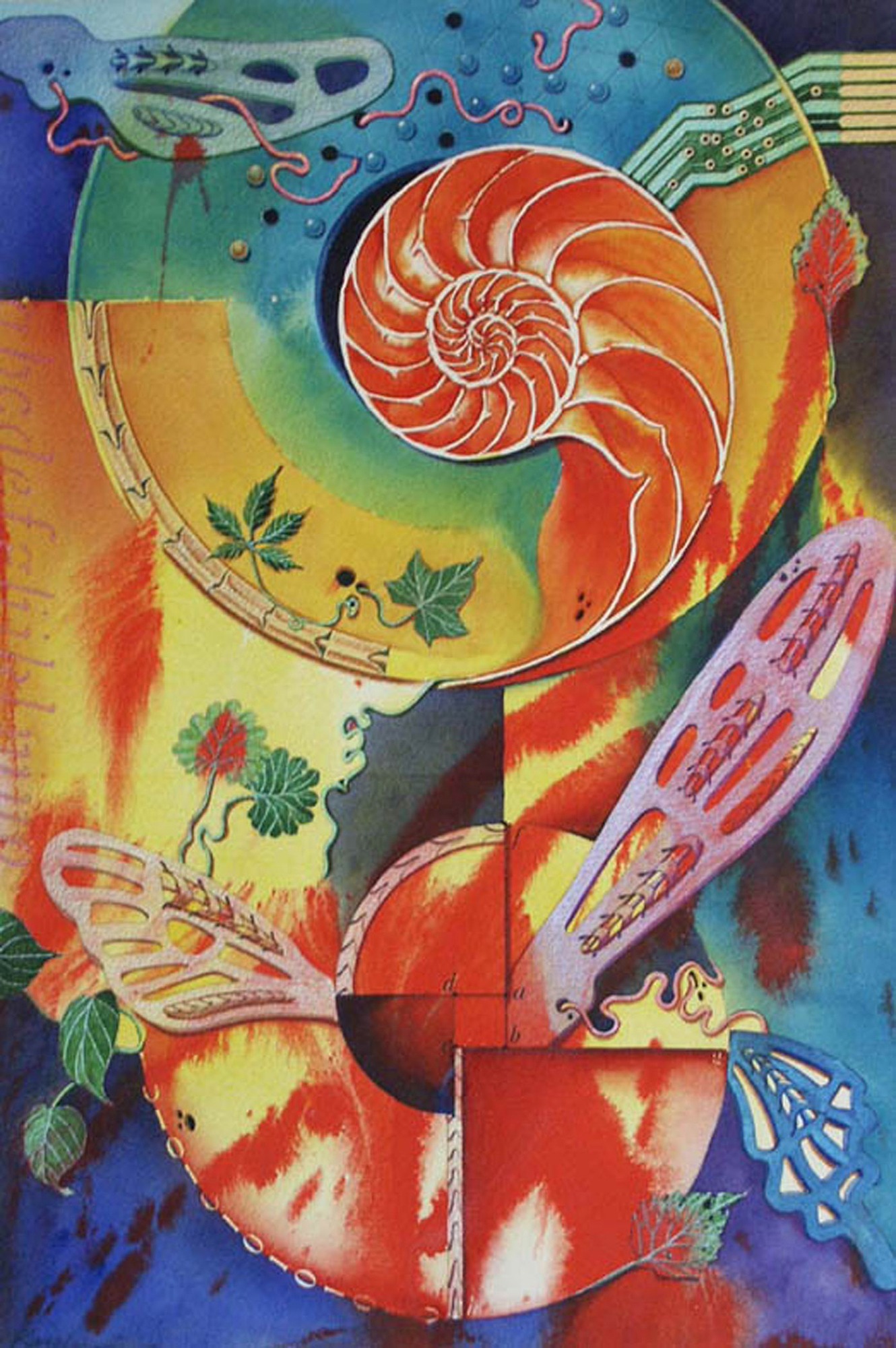 Blue Wings and Red Spiral, 2004, by Kong Ho