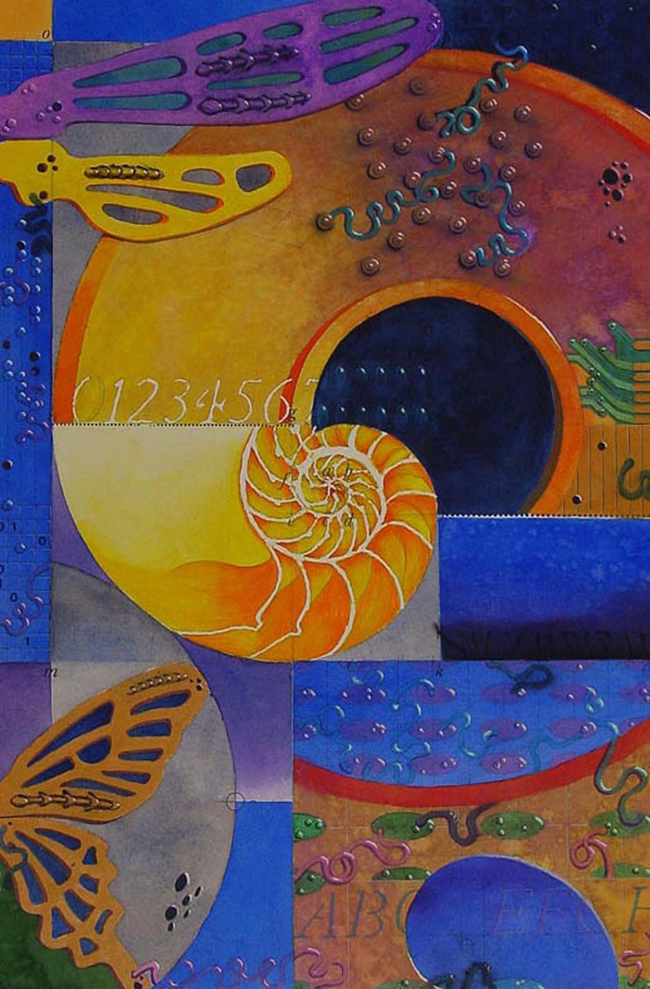 Copper Wings and Yellow Spiral, 2002, by Kong Ho