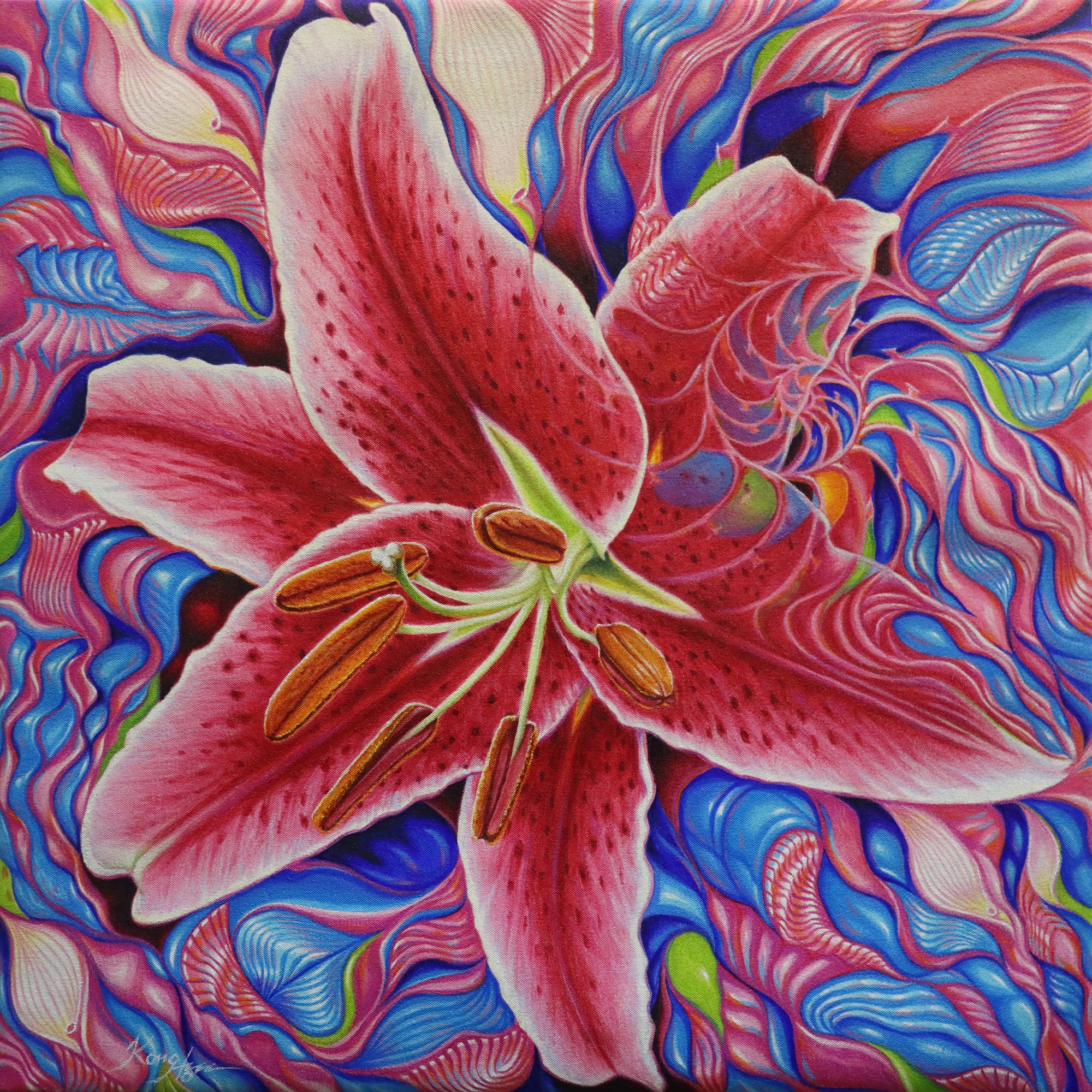 Lily Touching a Cosmic Disturbance, 2019, by Kong Ho