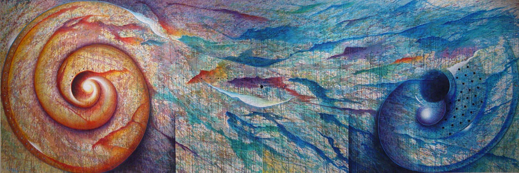 Nova Spiral and Dark Spiral, 1992, by Kong Ho