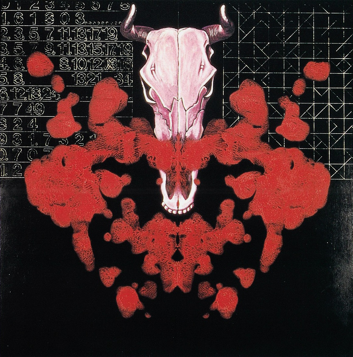 Red Pelvis and Bull Skull, 1995, by Kong Ho