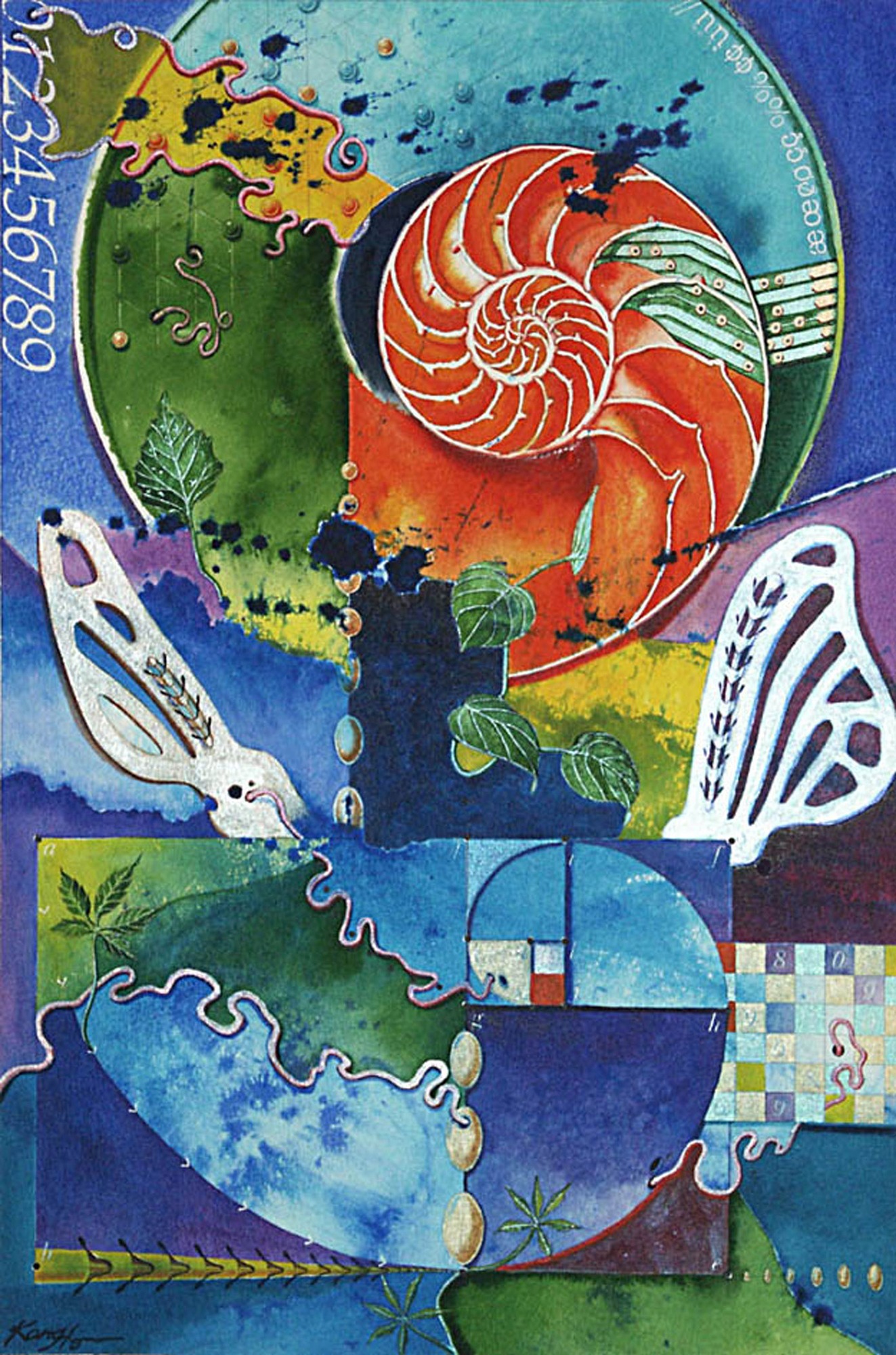 Silver Wings and Red Spiral, 2003, by Kong Ho