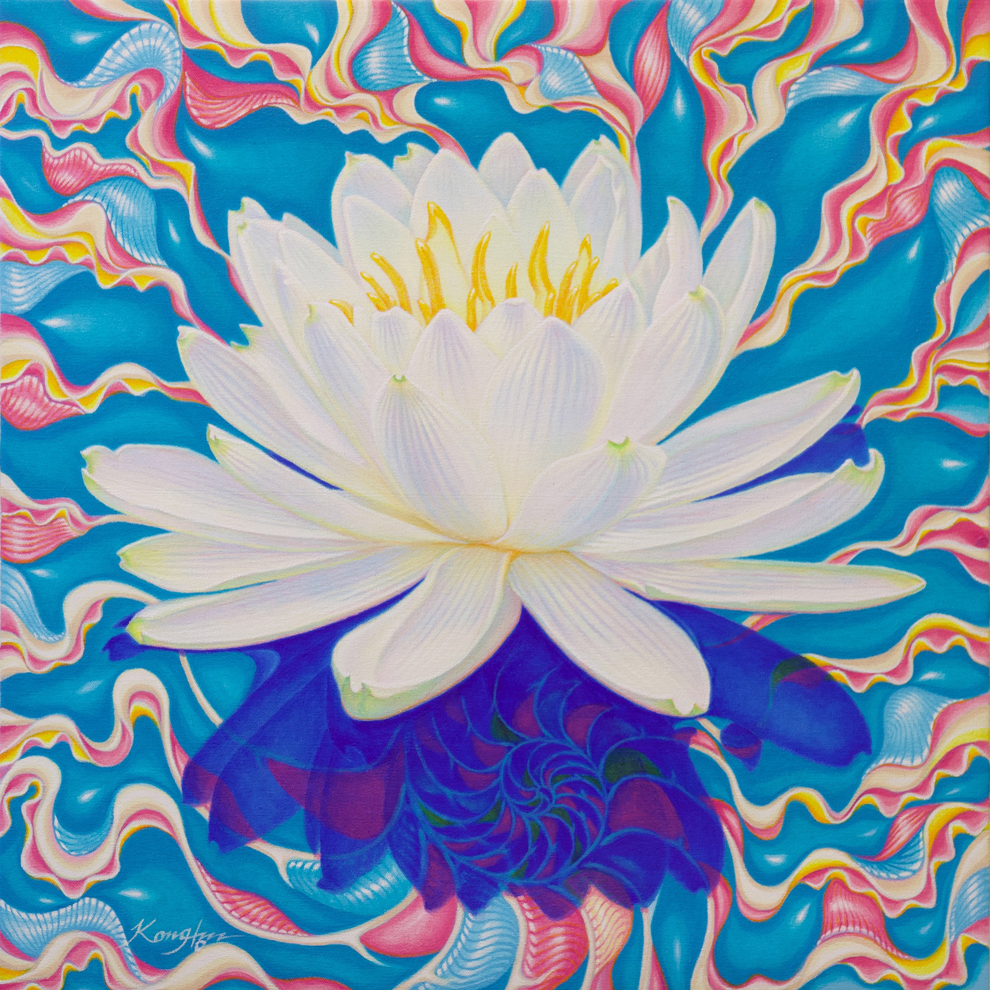 The Waterlily Grace of Yin and Yang, 2024, by Kong Ho